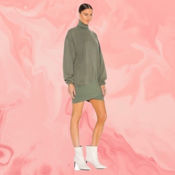 Young Fabulous & Broke Turtleneck Side Zip Sweater Sweatshirt Dress M - Picture 1 of 11